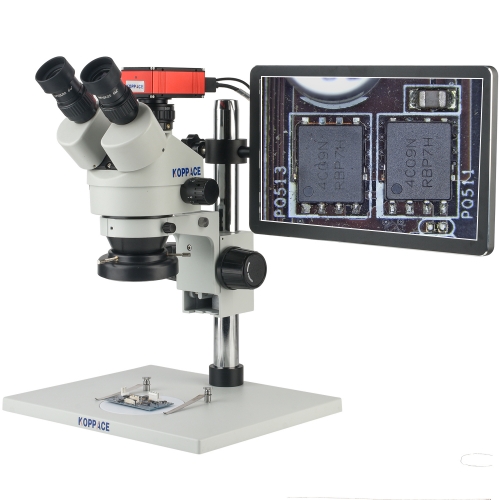 KOPPACE 14X-95X Stereoscopic Measurement Microscope can capture images and videos with 13.3-inch Display