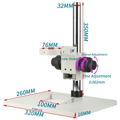 KOPPACE Microscope Bracket,Plate Size 320X260,Column height 350mm,Fine Tuning Accuracy 0.002mm