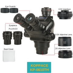 KOPPACE 3.25X-110X Trinocular Stereo Microscope Eyepiece PL10X/23mm Continuous Zoom Lens Trinocular Interface 0.5X