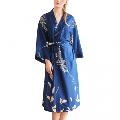 Women's Satin Kimono Robe Long Silky Luxurious Nightgown Soft Spa Hotel Loungewear