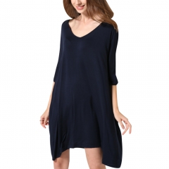 Women's Modal Sleepwear Dress Cotton Short Loungewear Spa Soft Short Nightgown