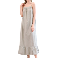 Women's Victorian Nightgown Cami Sleepwear Long Vintage Loungewear Midi Ruffled