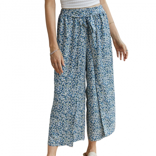 Women's Palazzo Pants Wide Leg Long Chiffon Ankle Casual