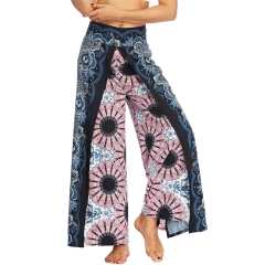 Women's Casual Pants Long Slitted Wide Leg Ankle Yoga Loose Print