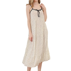 Women's Victorian Nightgowns Cami Sleepwear Vintage Long Night Dress V Neck Floral