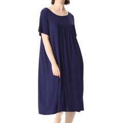 Plus Nightgown Cotton Short Sleeve Sleepwear Summer Pajama Dress Nightwear