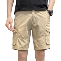 Men's Cotton Shorts Casual Cargo Short Knee Length Soft Classic Pocket