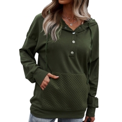 Lu's Chic Women's Long Sleeve Hoodie Pullover Sweatshirt V Neck Hooded Light Thin Plain Tops