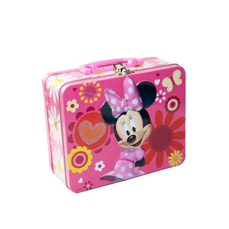 Custom Handle Lock Metal Tin Lunch Box For Kids