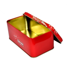 Food grade rectangular packaging tins for butter cookies promotional cookie tin box