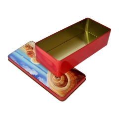 Custom printed rectangular metal food packing tin boxes for promotion