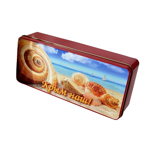 Custom printed rectangular metal food packing tin boxes for promotion