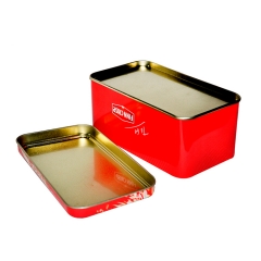 Food grade rectangular packaging tins for butter cookies promotional cookie tin box