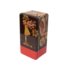 Custom rectangle biscuit tin metal gift packaging tin box