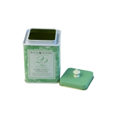 High quality square tin tea can with lid