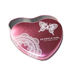 Custom printed heart shape wedding chocolate metal tin box
