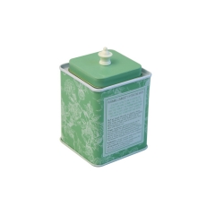 High quality square tin tea can with lid