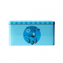 Cute cartoon rectangular empty cookie tins bulk