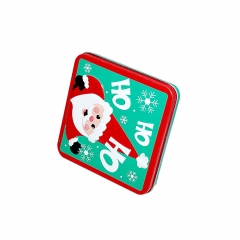 Christma small thin metal tin box