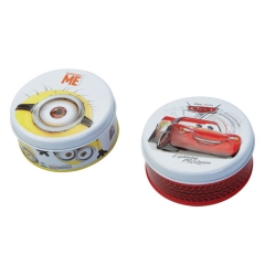 Small round tin box white metal boxes