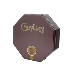 octagon shape metal chocolate packaging gift tin box