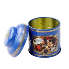 High Quality metal round tea tin box with lid