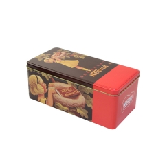 Custom rectangle biscuit tin metal gift packaging tin box