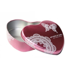 Custom printed heart shape wedding chocolate metal tin box
