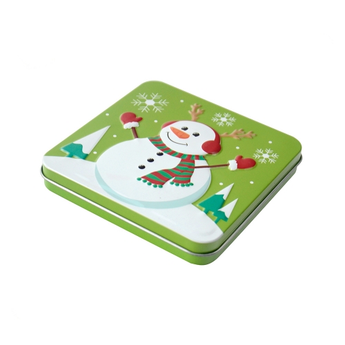 Custom Christmas candy square tin box small