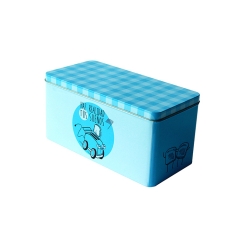 Cartoon pattern rectangle gift tin box for tea bag coffee packaging box
