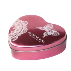 Custom printed heart shape wedding chocolate metal tin box