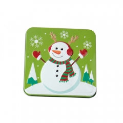 Custom Christmas candy square tin box small