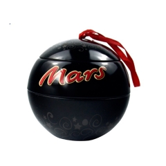 Christmas metal ball shaped chocolate tin box cute gift tins