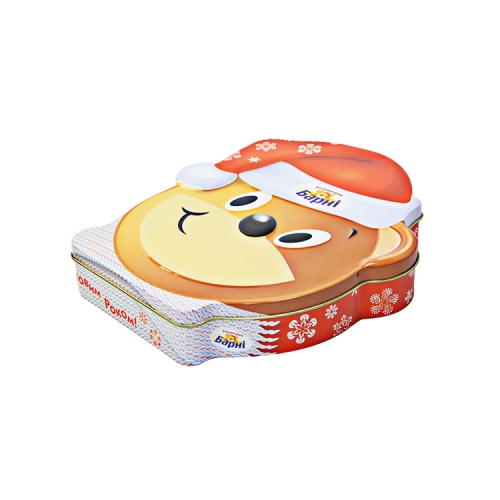 Lovely cartoon shape custom metal cookie tin box packaging