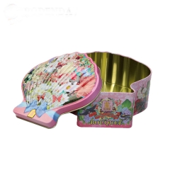 Gold supplier wholesales shell shape metal tin box for candy
