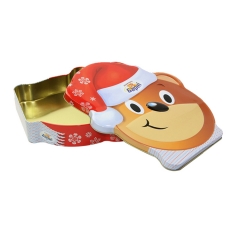 Christmas gift bear shape chocolate packaging metal tin box for sale