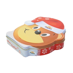Christmas gift bear shape chocolate packaging metal tin box for sale