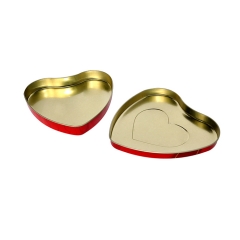 Customized portable heart shape metal gift tin box for chocolate packaging