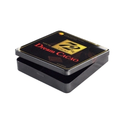 Square shape black chocolate packing tin box