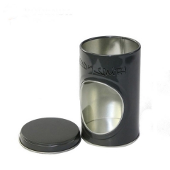 2019 Popular small round tin box with pvc window