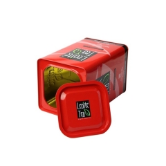 Hot selling printed square tea tin box with lid