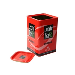 Hot selling printed square tea tin box with lid