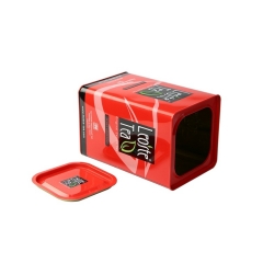 Hot selling printed square tea tin box with lid