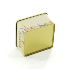 Square illustration and matting print cookies tin box