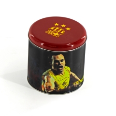 FC Barcelona Fan Round shape big size tin box food grade print gift package tin can