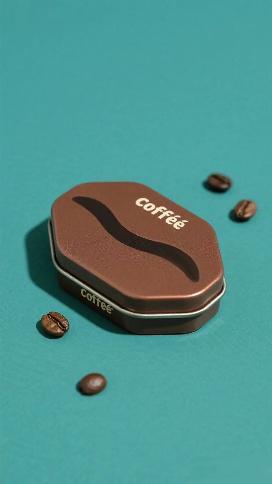 Premium Coffee Shaped Tin Box with Lid for Gift, Tea, or Snack Packaging 6