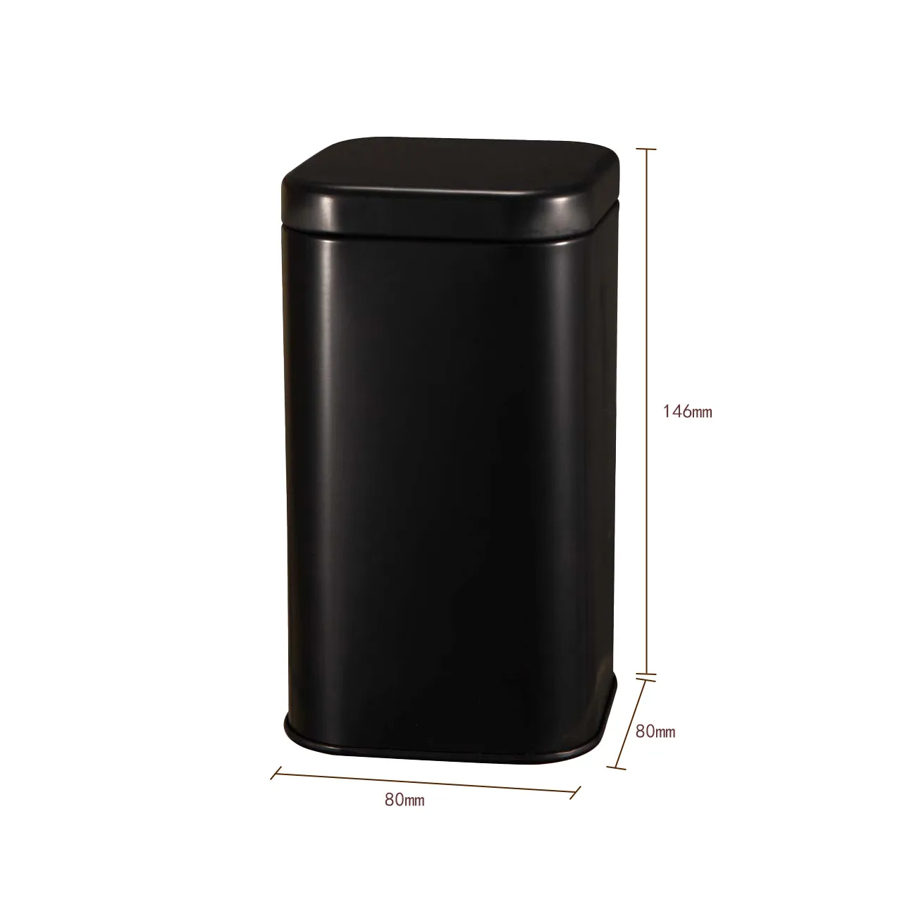 Elegant Black and Gold Square Tin Box with Hinged Lid for Storage 2