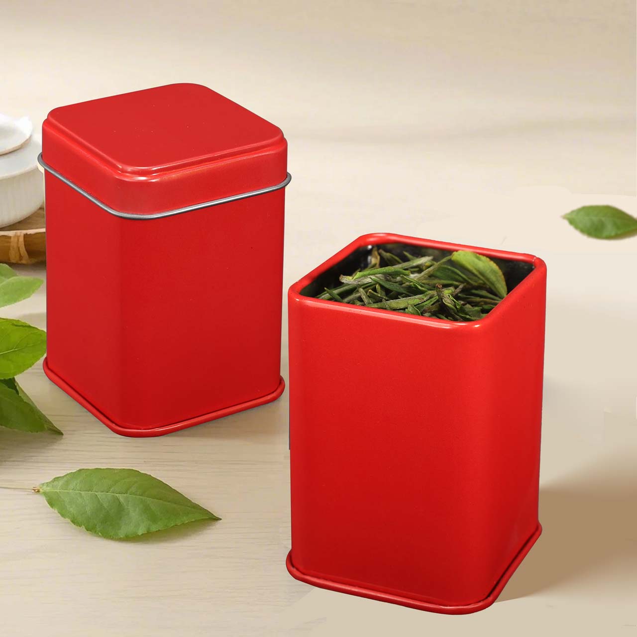 Premium Red Square Tin Box for Storage and Packaging 4