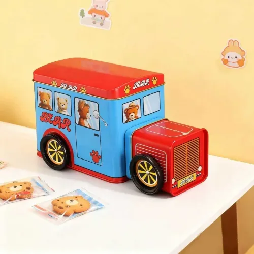 Vehicle-Shaped Tin Box for Kids' Toy & Snack Storage 1