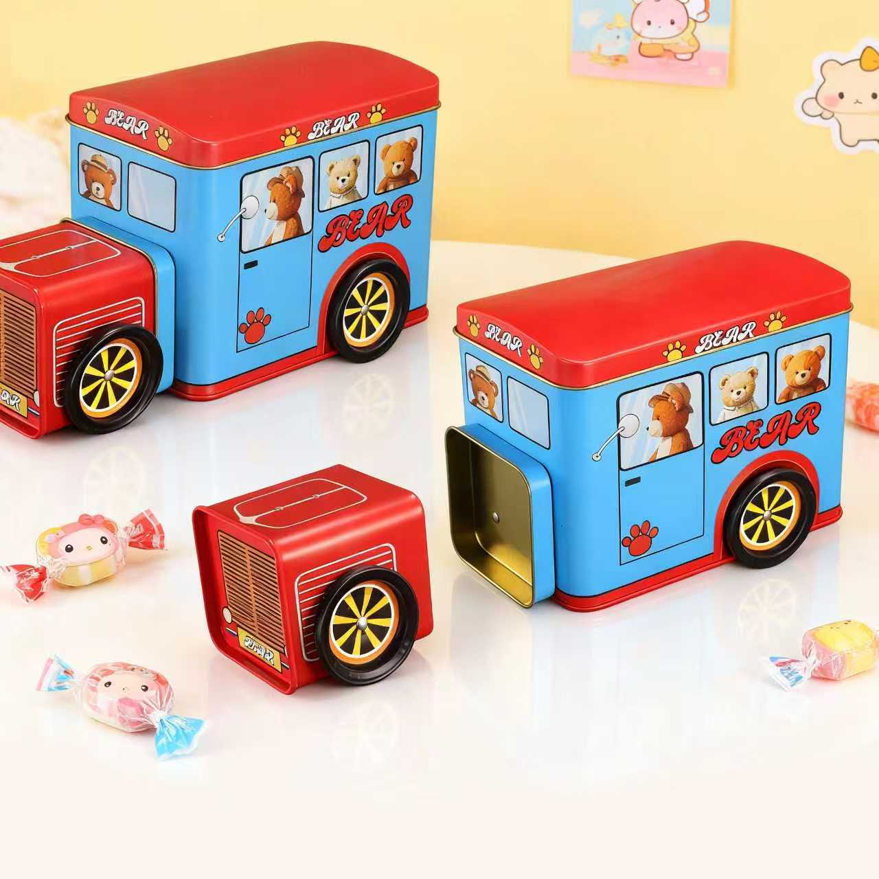 Vehicle-Shaped Tin Box for Kids' Toy & Snack Storage 3